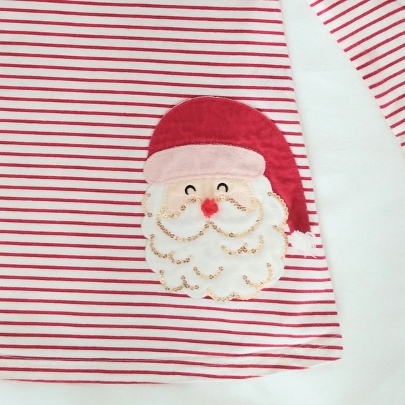Copper key Christmas Santa striped long sleeve dress 5 - Picture 2 of 3